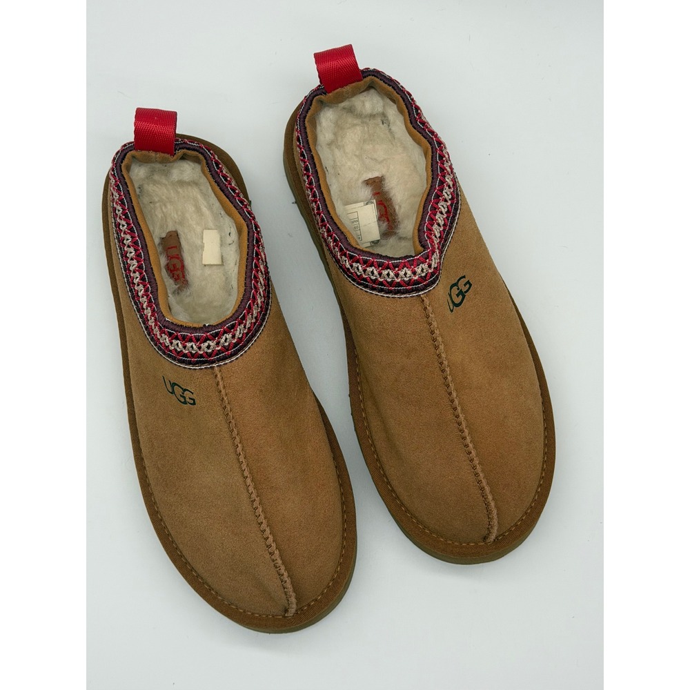 UGG Tasman Tazz Platform Slippers Women 8 Chestnut Suede Slip On Clog - Picture 3 of 9